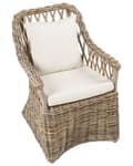 Pikkukuva 7 / 11: Puutarhatuoli vaalea rottinki beige istuintyyny 2 kpl setti luonnollinen ulkokäyttöön sisälle boho tyyli