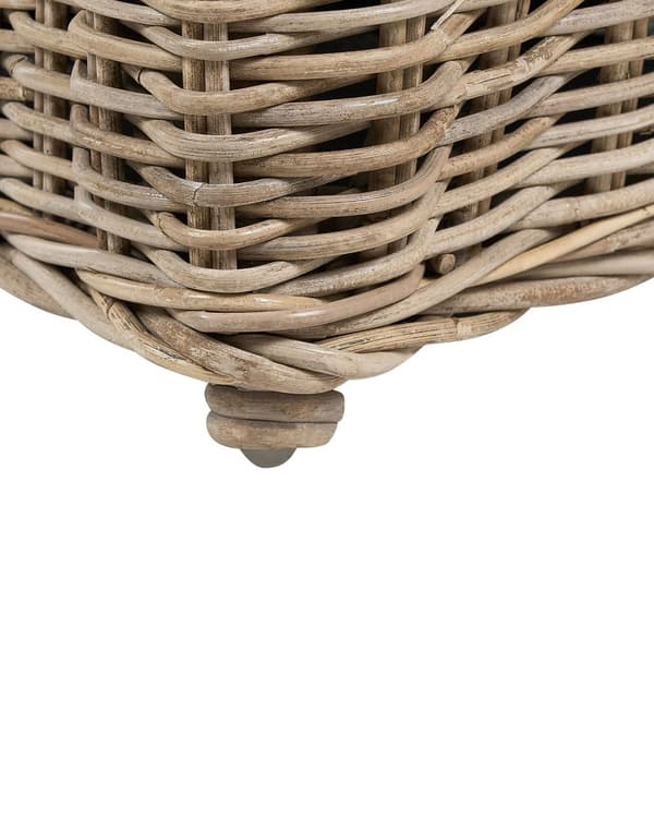 Puutarhatuoli vaalea rottinki beige istuintyyny 2 kpl setti luonnollinen ulkokäyttöön sisälle boho tyyli