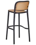 Miniatyrbild 7 av 11: Barstolar Set om 4 Beige och Svart Plast Sits Stapelbara Stolar utan Armstöd för Inomhus- och Utomhusbruk Matsal Kök