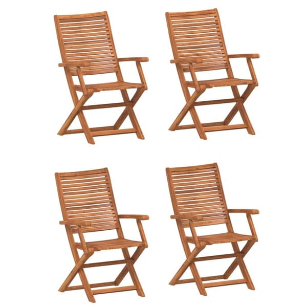 vidaXL Sammenleggbare hagestoler 4 stk 57x66x95 cm heltre akasie