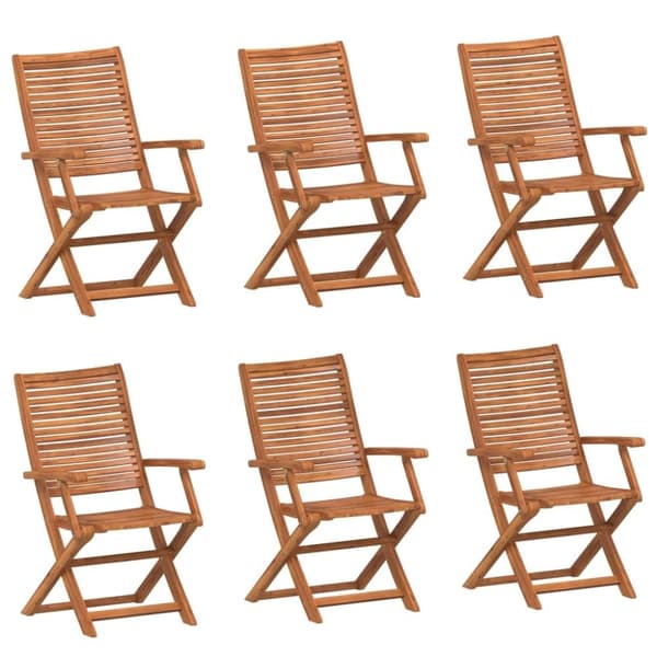 vidaXL Sammenleggbare hagestoler 6 stk 57x66x95 cm heltre akasie