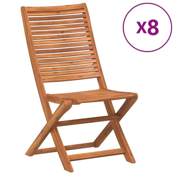 vidaXL Sammenleggbare hagestoler 8 stk 51x66x95 cm heltre akasie