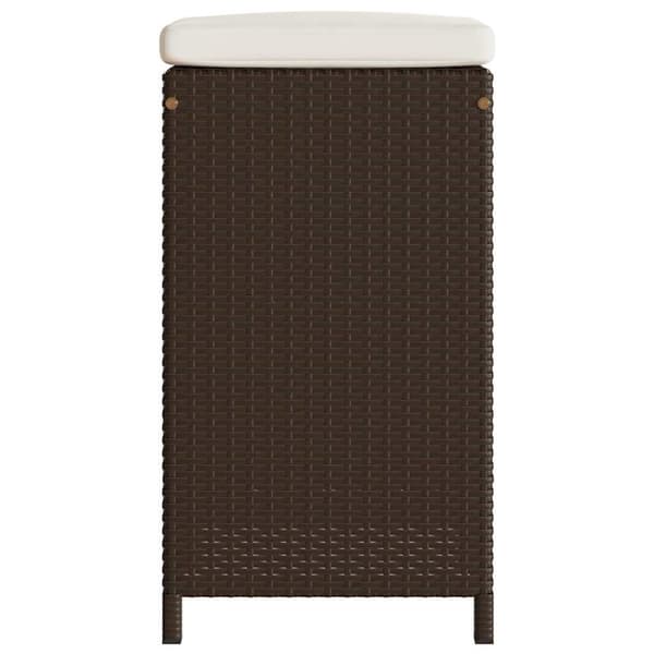vidaXL barstole til haven med hynder 4 stk. polyrattan brun