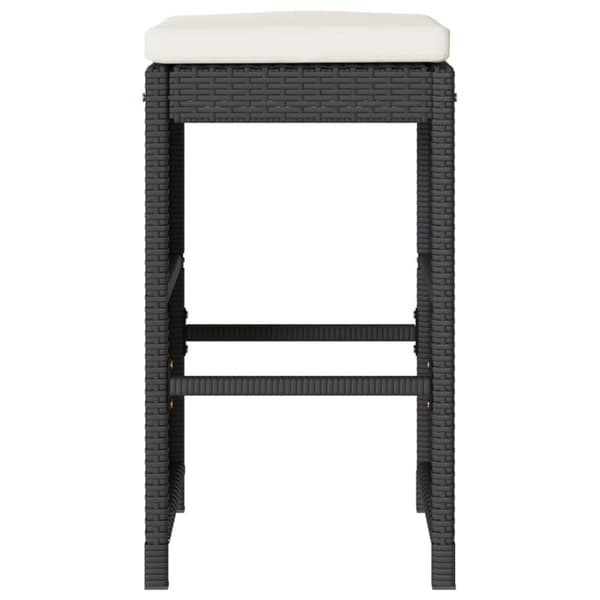 vidaXL barstole til haven med hynder 6 stk. polyrattan sort