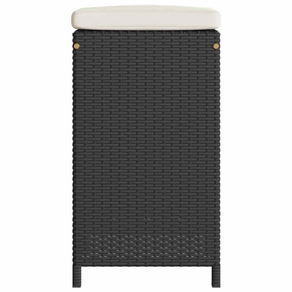 vidaXL barstole til haven med hynder 2 stk. polyrattan sort