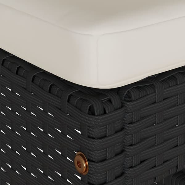 vidaXL barstole til haven med hynder 2 stk. polyrattan sort