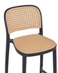 Miniatyrbilde 9 av 11: Sett med 4 Spisestoler Beige Svart PP-sete Stabelbare Uten armlener Innendørs Utendørs