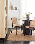 Miniatyrbilde 4 av 11: Sett med 4 Spisestoler Beige Svarte PP-sete Stabelbare Uten armlener Innendørs Utendørs