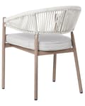 Miniatyrbilde 6 av 11: Sett med 6 hagestoler Mørkt tre Taupe Aluminium Varmeoverføring Finish Ramme Stabelbar Utendørs Patio Moderne