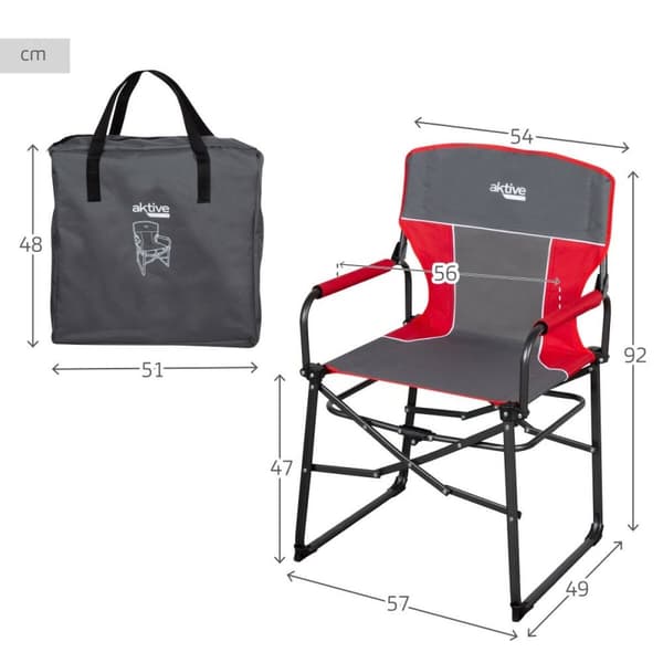 Sammenklappelig campingstol Aktive 54 x 92 x 49 cm (2 enheder)