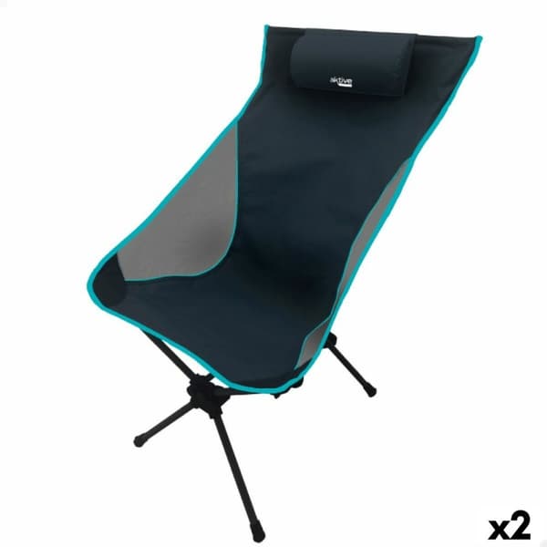 Hopfällbar campingstol Aktive 61 x 99 x 55 cm (2 antal)