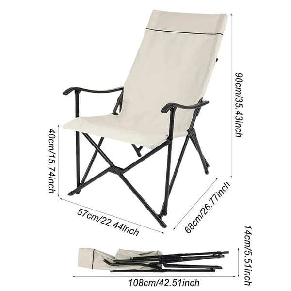 Bærbar Campingstol, Ergonomisk Design, Letvægts og Sammenklappelig,Rød