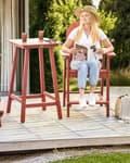 Miniatyrbillede 4 af 10: Dækstol Rød Plastik Rustfrit Stål 88 x 88 x 75 cm Have Tilbehør til Altan Terrasse Indretning med Armlæn Skandinavisk Udendørs Retro Stil