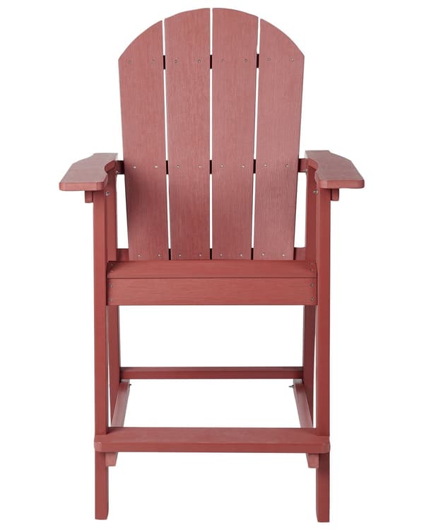 Dækstol Rød Plastik Rustfrit Stål 88 x 88 x 75 cm Have Tilbehør til Altan Terrasse Indretning med Armlæn Skandinavisk Udendørs Retro Stil