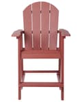 Miniatyrbillede 5 af 10: Dækstol Rød Plastik Rustfrit Stål 88 x 88 x 75 cm Have Tilbehør til Altan Terrasse Indretning med Armlæn Skandinavisk Udendørs Retro Stil