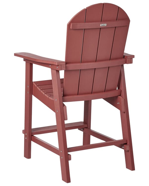 Dækstol Rød Plastik Rustfrit Stål 88 x 88 x 75 cm Have Tilbehør til Altan Terrasse Indretning med Armlæn Skandinavisk Udendørs Retro Stil