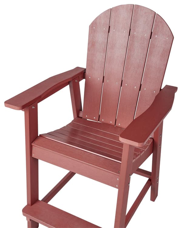 Dækstol Rød Plastik Rustfrit Stål 88 x 88 x 75 cm Have Tilbehør til Altan Terrasse Indretning med Armlæn Skandinavisk Udendørs Retro Stil