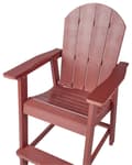 Miniatyrbillede 7 af 10: Dækstol Rød Plastik Rustfrit Stål 88 x 88 x 75 cm Have Tilbehør til Altan Terrasse Indretning med Armlæn Skandinavisk Udendørs Retro Stil