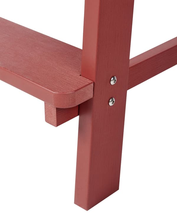 Dækstol Rød Plastik Rustfrit Stål 88 x 88 x 75 cm Have Tilbehør til Altan Terrasse Indretning med Armlæn Skandinavisk Udendørs Retro Stil