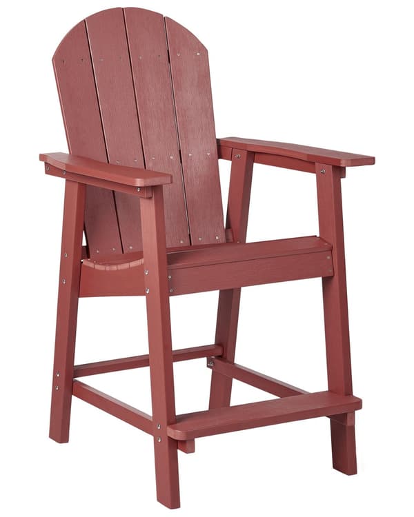 Dækstol Rød Plastik Rustfrit Stål 88 x 88 x 75 cm Have Tilbehør til Altan Terrasse Indretning med Armlæn Skandinavisk Udendørs Retro Stil