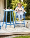 Miniatyrbillede 4 af 10: Dækstol Lysegrå Plastik Rustfrit Stål 88 x 88 x 75 cm Have Tilbehør til Altan Terrasse Indretning med Armlæn Skandinavisk Udendørs Retro Stil