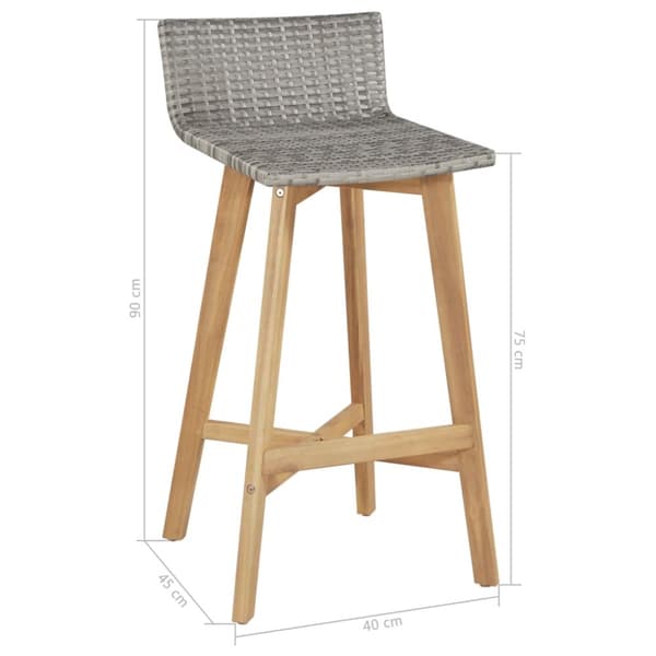 Barstolar 2 st massivt akaciaträ