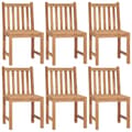 Miniatyrbild 2 av 2: Trädgårdsstolar 6 st med dynor massiv teak