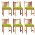 Miniatyrbild 1 av 2: Trädgårdsstolar 6 st med dynor massiv teak