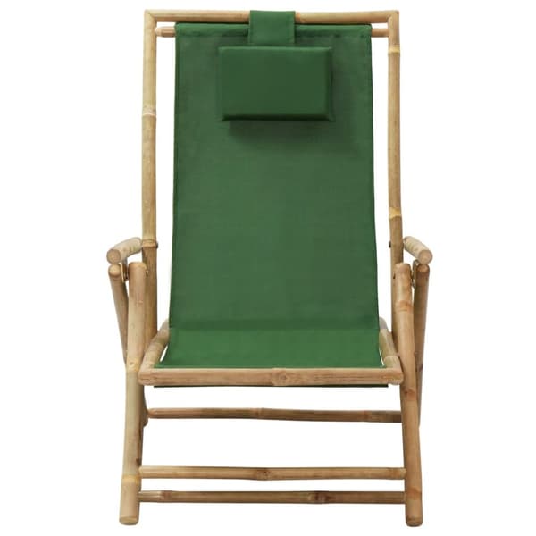 Reclinerstol grön bambu och tyg