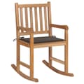 Miniatyrbild 1 av 2: Gungstol med taupe dyna massiv teak