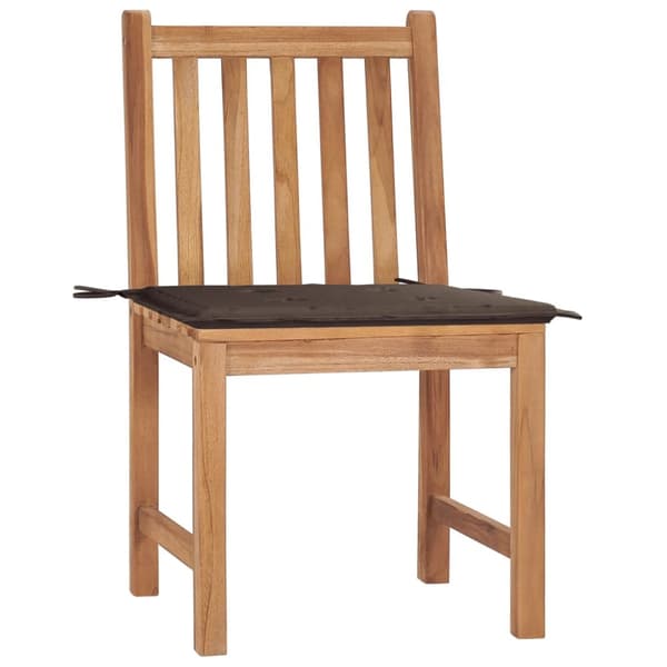Trädgårdsstolar 2 st med dynor massiv teak