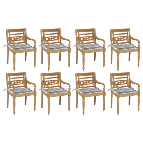 Bataviastolar med dynor 8 st massiv teak