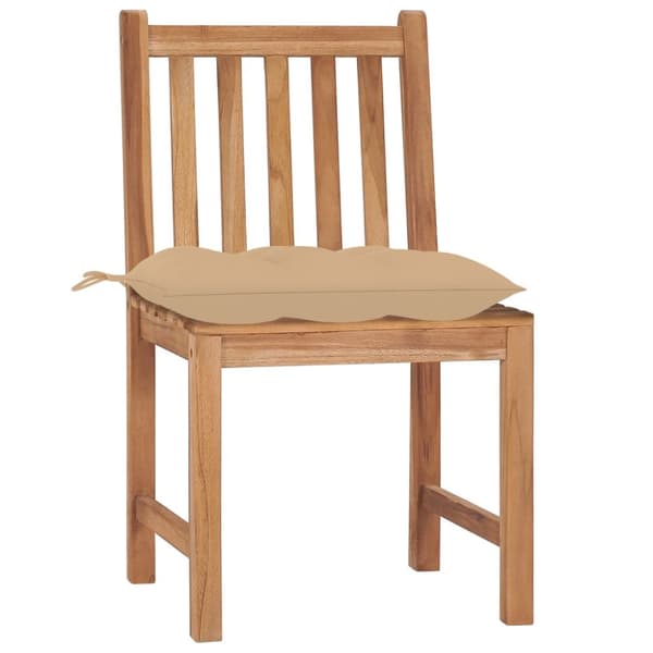 Trädgårdsstolar 4 st med dynor massiv teak