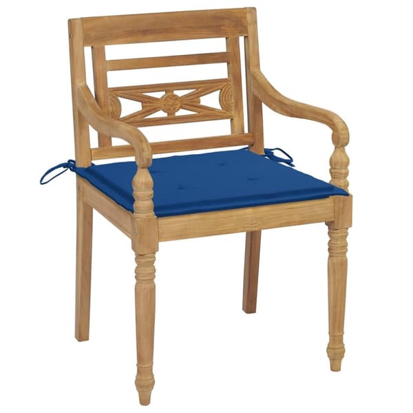 Bataviastolar med dynor 4 st massiv teak