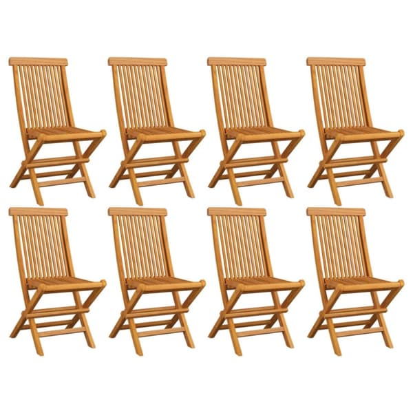 Hopfällbara trädgårdsstolar 8 st massiv teak