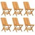 Miniatyrbild 2 av 2: Hopfällbara trädgårdsstolar 6 st 47x47x89 cm massiv teak
