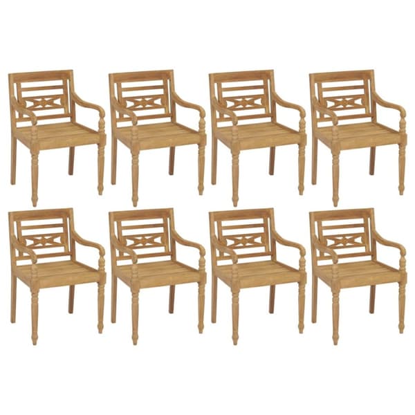 Bataviastolar 8 st massiv teak