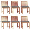 Miniatyrbild 1 av 2: Trädgårdsstolar 6 st med dynor massiv teak