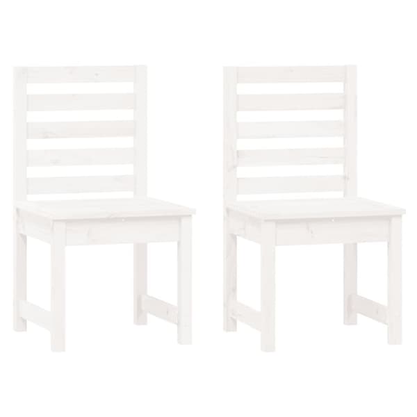 Trädgårdsstolar 2 st vit 50x48x91,5 cm massiv furu