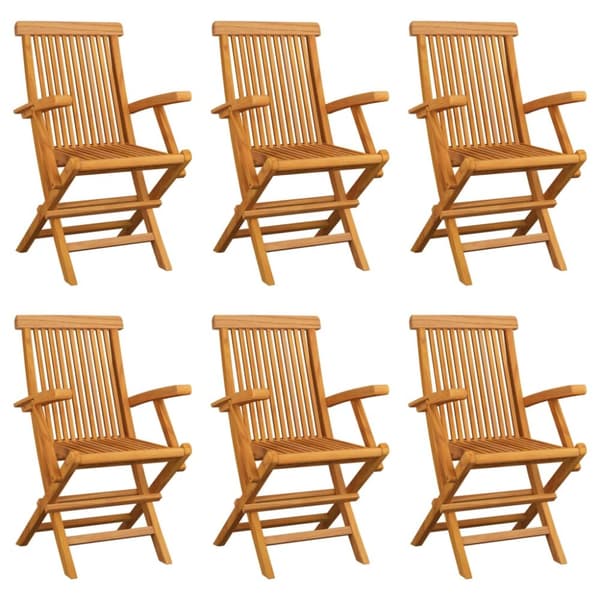 Hopfällbara trädgårdsstolar 6 st massiv teak