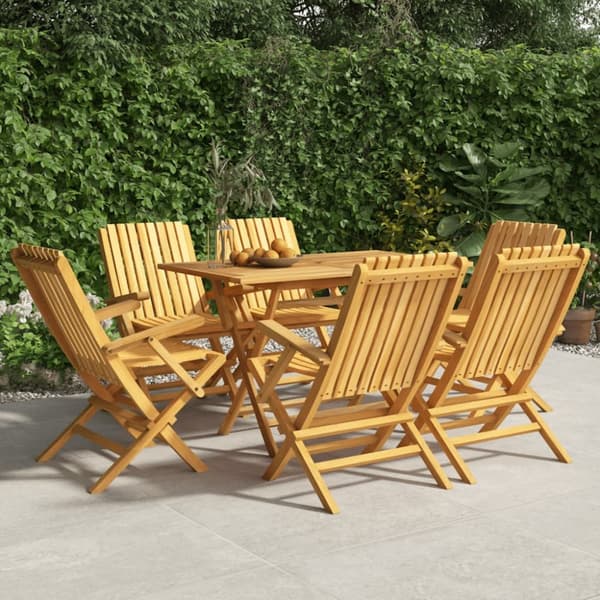 Hopfällbara trädgårdsstolar 6 st 61x67x90 cm massiv teak