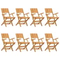 Miniatyrbild 2 av 2: Hopfällbara trädgårdsstolar 8 st 55x61x90 cm massiv teak