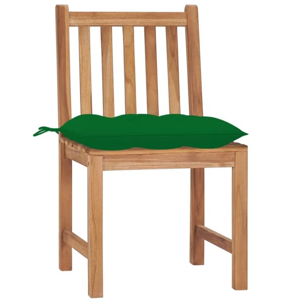Trädgårdsstolar 4 st med dynor massiv teak