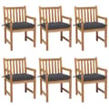 Miniatyrbild 1 av 2: Trädgårdsstolar 6 st med antracita dynor massiv teak