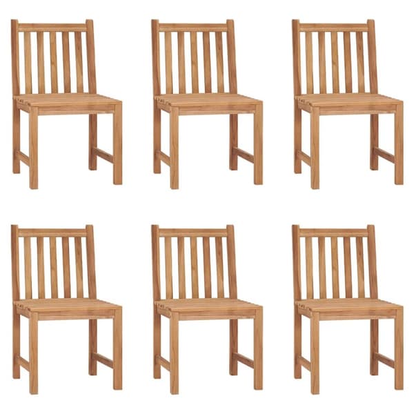 Trädgårdsstolar 6 st med dynor massiv teak