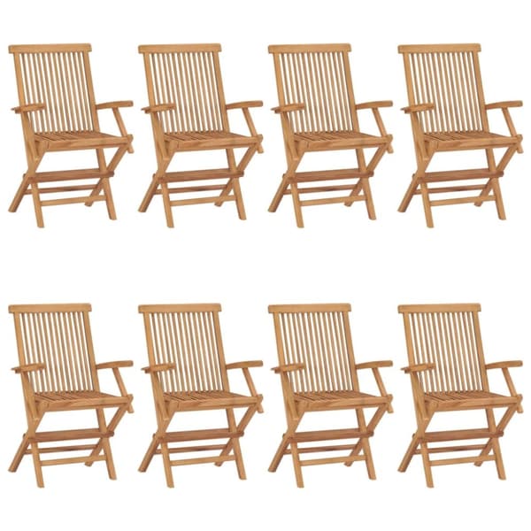 Trädgårdsstolar 8 st massiv teak