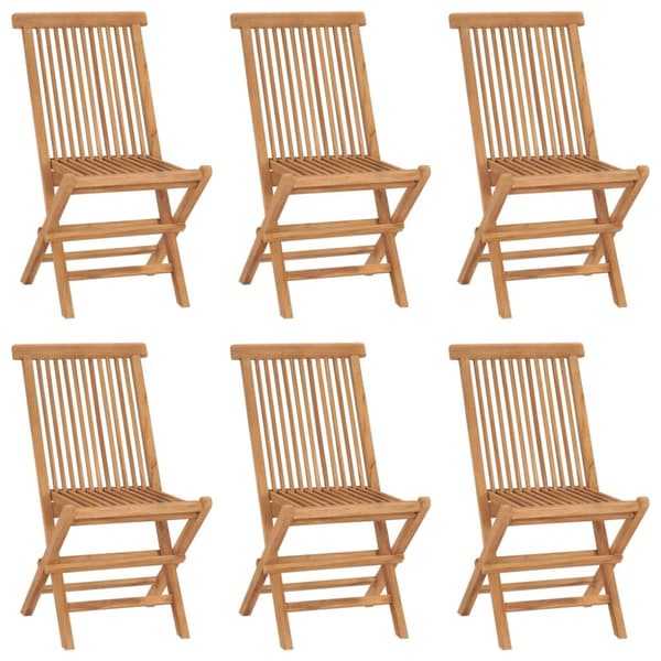 Hopfällbara trädgårdsstolar 6 st massiv teak