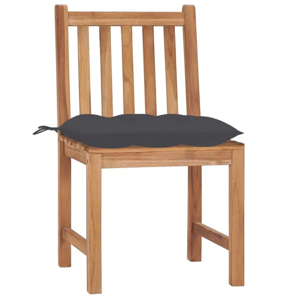 Trädgårdsstolar 2 st med dynor massiv teak