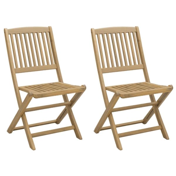 Hopfällbara trädgårdsstolar 2 st 57x48,5x90 cm massiv akacia