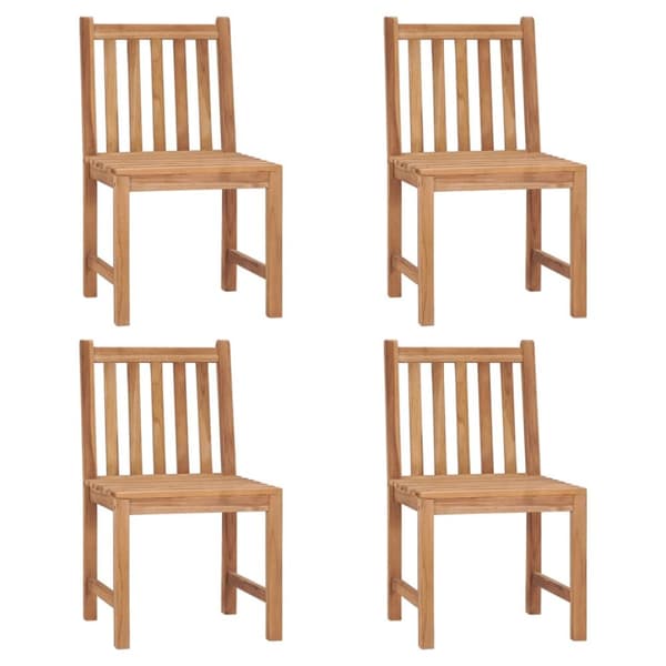 Trädgårdsstolar 4 st med dynor massiv teak